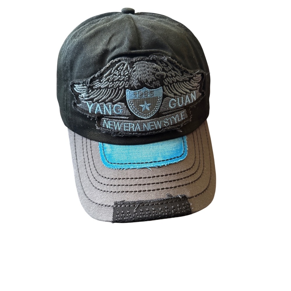 Mens Baseball Cap Black Gray Blue Eagle Patch New‎ Era New Style Adjustable